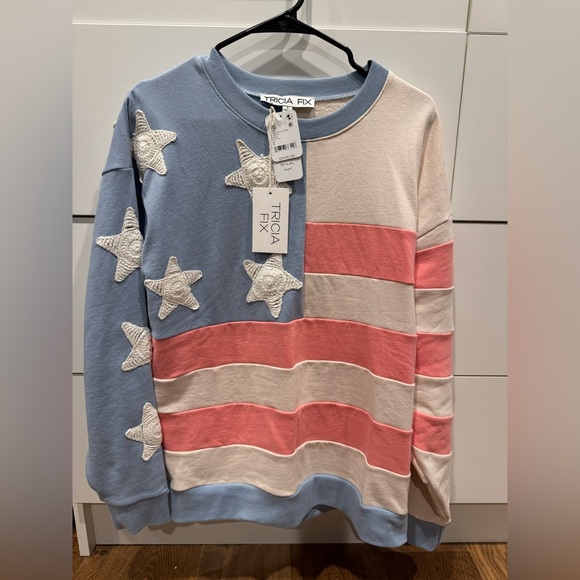 Tricia Fix flag Sweatshirt - Picture 1 of 5